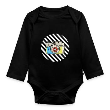 Photography Camera Lens Retro - Baby Bio-Langarm-Body - Schwarz - Vorne