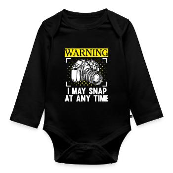 Photography Camera Lens WarningIPhotography Camera - Baby Bio-Langarm-Body - Schwarz - Vorne