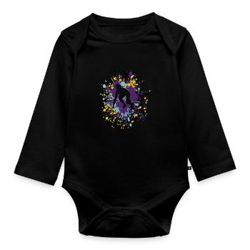 Athletics Ready To Run Color Splash - Baby Bio-Langarm-Body - Schwarz - Vorne