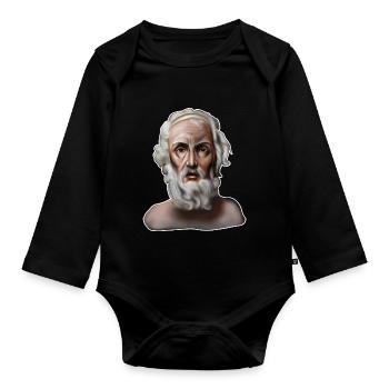 Homer Antiker Dichter - Baby Bio-Langarm-Body - Schwarz - Vorne