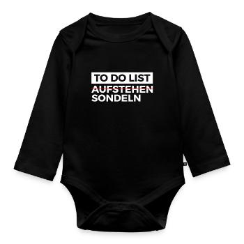 Sondeln Ausflug Sondengänger Geschenkidee - Baby Bio-Langarm-Body - Schwarz - Vorne