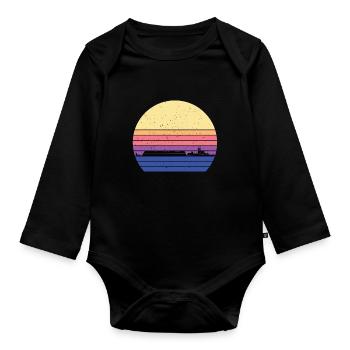 Lastkahn - Baby Bio-Langarm-Body - Schwarz - Vorne