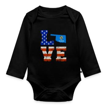 Dear oklahoma gift - Organic Longsleeve Baby Bodysuit - black - Front