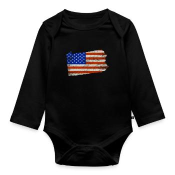 Cadeau drapeau Pennsylvania Home Usa - Body Bébé bio manches longues - noir - Devant