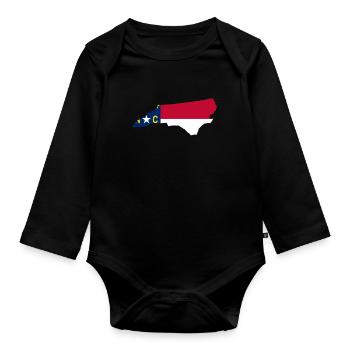 North Carolina proud gift - Organic Longsleeve Baby Bodysuit - black - Front
