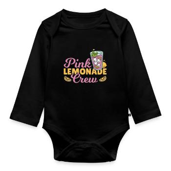 Pink Lemonade Crew Lemonde Stand Lemon Juice Boss - Body Bébé bio manches longues - noir - Devant