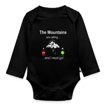 Les montagnes m’appellent et je dois y aller - Randonnée - Body Bébé bio manches longues - noir - Devant