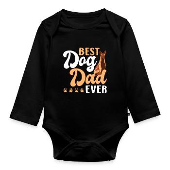 Bester Hundepapa Aller Zeiten Hund Vater Papi - Baby Bio-Langarm-Body - Schwarz - Vorne