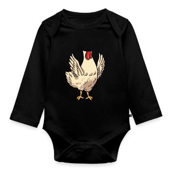 Costume de poulet sans tête Halloween - Body Bébé bio manches longues - noir - Devant