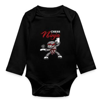 Échiquier Échecs Ninja Fighter Échecs - Body Bébé bio manches longues - noir - Devant