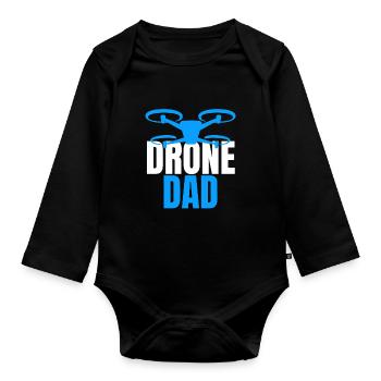Drone Dad Drone Pilot Drone Operator - Organic Longsleeve Baby Bodysuit - black - Front