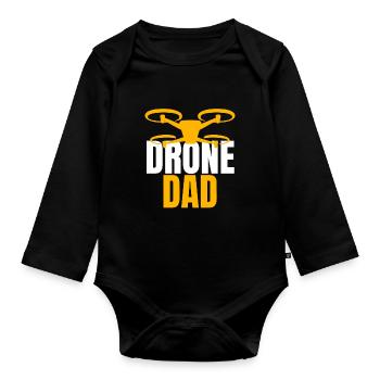 Drone Dad Drone Pilot Drone Operator - Organic Longsleeve Baby Bodysuit - black - Front