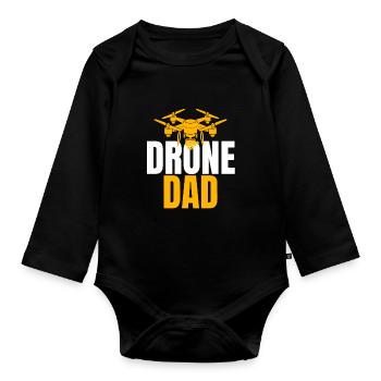 Drone Dad Drone Pilot Drone Operator - Organic Longsleeve Baby Bodysuit - black - Front