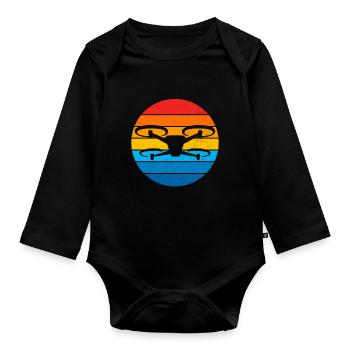 Drone Drone Pilot Drone Operator Quadcopter - Organic Longsleeve Baby Bodysuit - black - Front