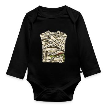 Costume de maman Halloween - Body Bébé bio manches longues - noir - Devant
