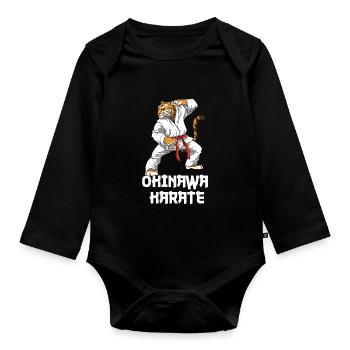 Karate Okinawa Tiger - Karate Japanische - Baby Bio-Langarm-Body - Schwarz - Vorne