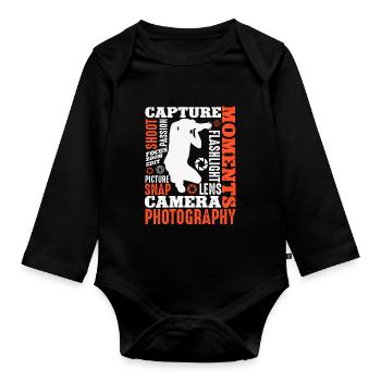 Photography Camera Lens Retro - Baby Bio-Langarm-Body - Schwarz - Vorne