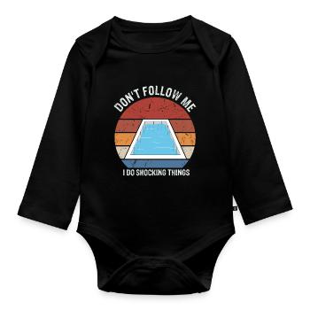 Pool Guy Design for PoolBoy and Pool Cleaner - Organic Longsleeve Baby Bodysuit - black - Front