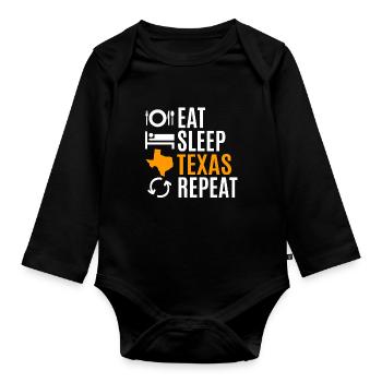 Eat Sleep Texas Repeat Cadeau - Body Bébé bio manches longues - noir - Devant