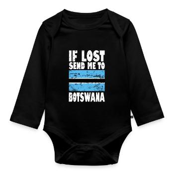 Drapeau du Botswana - Body Bébé bio manches longues - noir - Devant