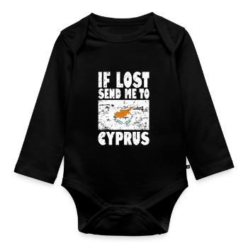 Zypern Flagge Spruch - Baby Bio-Langarm-Body - Schwarz - Vorne