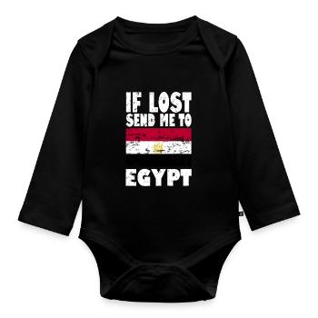 Egypt Flag Saying - Organic Longsleeve Baby Bodysuit - black - Front