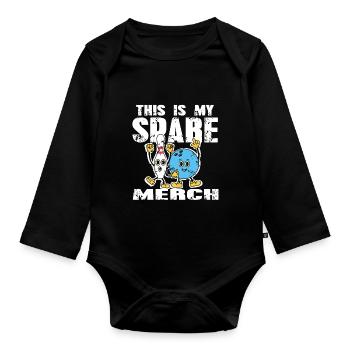 C’est mon merch de bowling de rechange Drôle Vintage - Body Bébé bio manches longues - noir - Devant