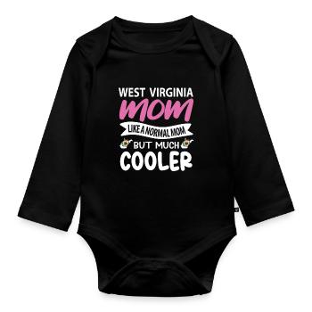 Cadeau de mère de Virginie-Occidentale - Body Bébé bio manches longues - noir - Devant