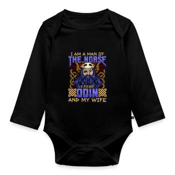 Norse Viking Mythology Design for Viking Warriors - Organic Longsleeve Baby Bodysuit - black - Front