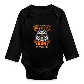 Norse Viking Mythology Design for Viking Warriors - Organic Longsleeve Baby Bodysuit - black - Front