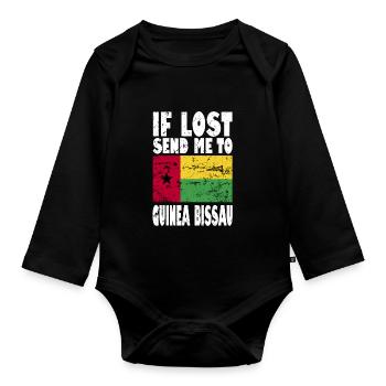 Drapeau de la Guinée-Bissau - Body Bébé bio manches longues - noir - Devant