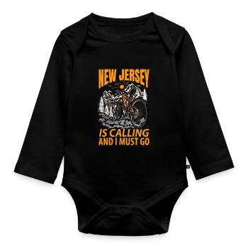 Cadeau aventureux du New Jersey - Body Bébé bio manches longues - noir - Devant