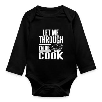 Let Me Through I'm The Cook Awesome Cooking - Baby Bio-Langarm-Body - Schwarz - Vorne