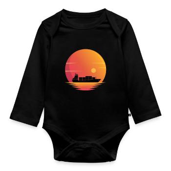 Feederschiff - Baby Bio-Langarm-Body - Schwarz - Vorne