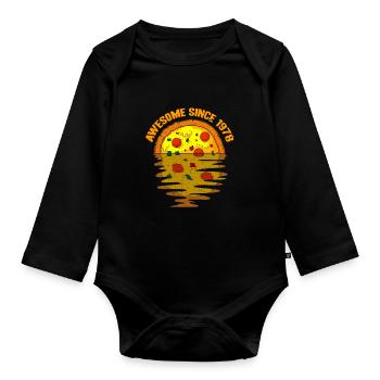 Awesome since 1978 Pizza 44. Geburtstag Geschenk - Baby Bio-Langarm-Body - Schwarz - Vorne