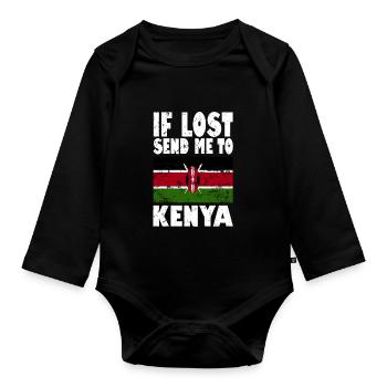 Drapeau du Kenya - Body Bébé bio manches longues - noir - Devant