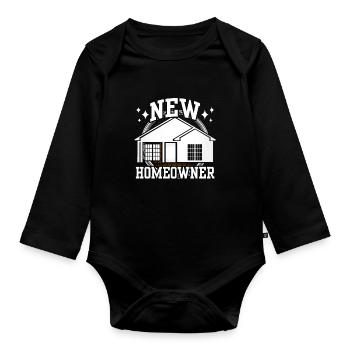 Nouveau propriétaire Propriétaire Maison de propriétaire - Body Bébé bio manches longues - noir - Devant