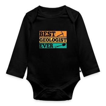 Bester Geologe Aller Zeiten Geologie Beruf - Baby Bio-Langarm-Body - Schwarz - Vorne
