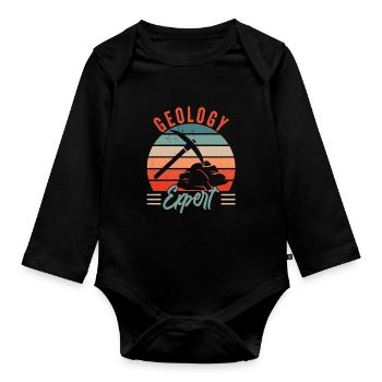 Geology Expert Geologist Geology Student Profession - Organic Longsleeve Baby Bodysuit - black - Front
