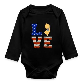 Cher cadeau du New Jersey - Body Bébé bio manches longues - noir - Devant