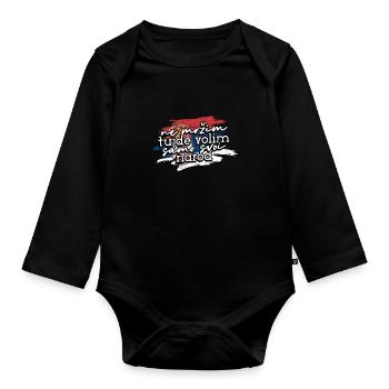 Balkan Serbien Spruch Flagge stolz - Balkan - Baby Bio-Langarm-Body - Schwarz - Vorne