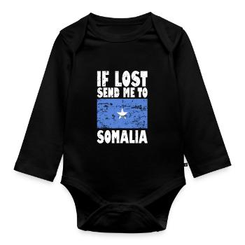 Drapeau de la Somalie - Body Bébé bio manches longues - noir - Devant