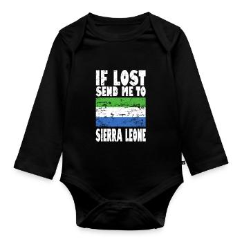 Drapeau de la Sierra Leone - Body Bébé bio manches longues - noir - Devant