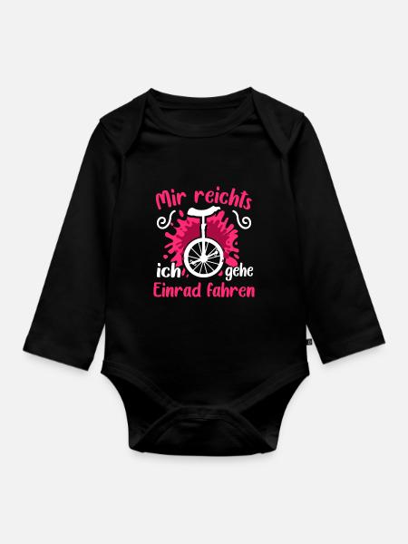Einrad - Baby Bio-Langarm-Body - Schwarz
