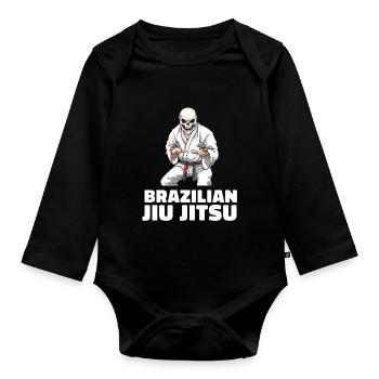 Jiu Jitsu Skeleton - Brasilianisches Jiu Jitsu MMA - Baby Bio-Langarm-Body - Schwarz - Vorne