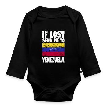 Drapeau du Venezuela - Body Bébé bio manches longues - noir - Devant