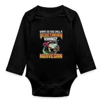 Conception de la mythologie viking nordique pour les guerriers vikings - Body Bébé bio manches longues - noir - Devant