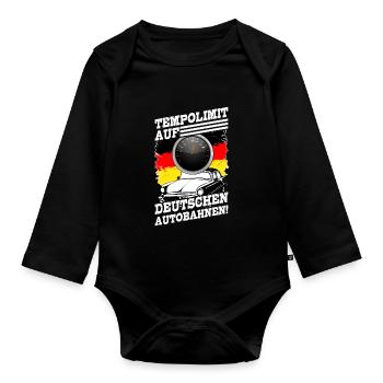 Autobahn Tempolimit Tempolimit Auf Deutschen - Baby Bio-Langarm-Body - Schwarz - Vorne