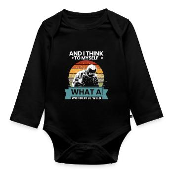 et je me dis quel merveilleux design de soudure - Body Bébé bio manches longues - noir - Devant