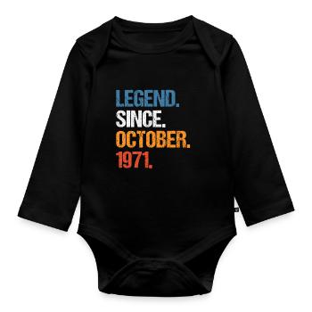 Légende depuis octobre 1971 Anniversaire - Body Bébé bio manches longues - noir - Devant